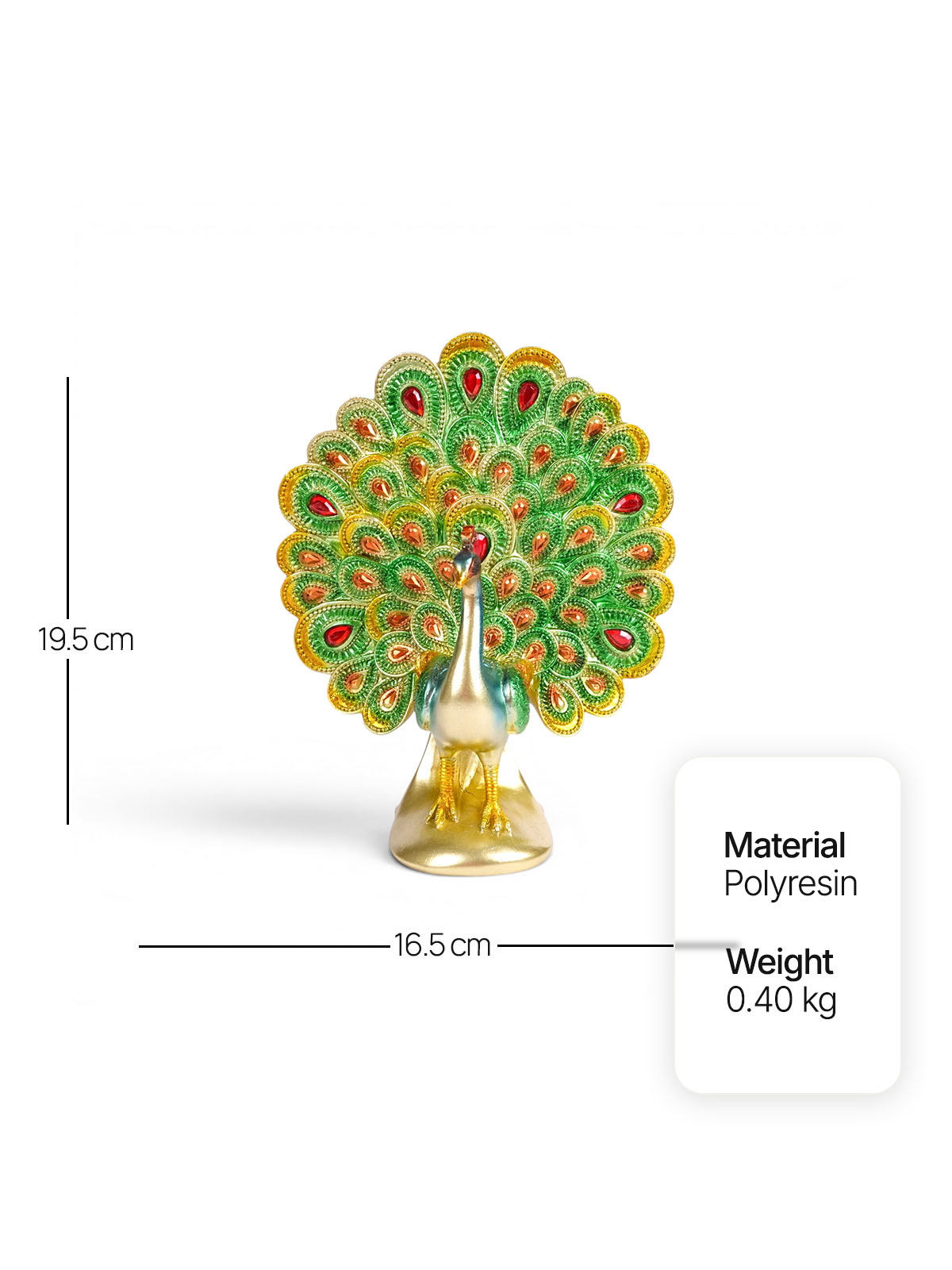 Elegant peacock figurine Malhara for living room decor

