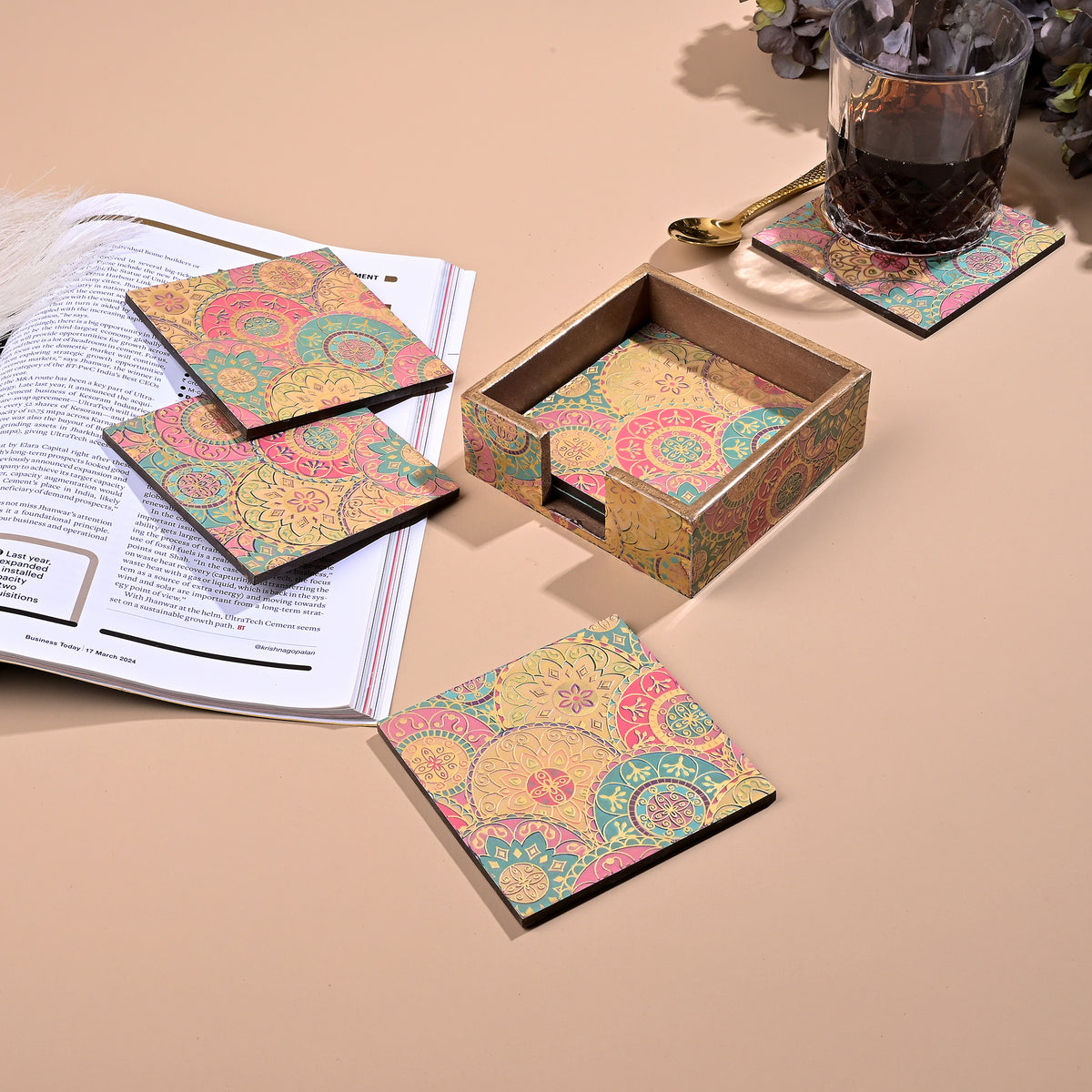 Mandala Art Printed coasters set of 6

