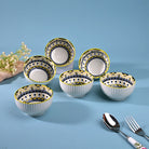 Mandala handcrafted porcelain bowls set of 6

