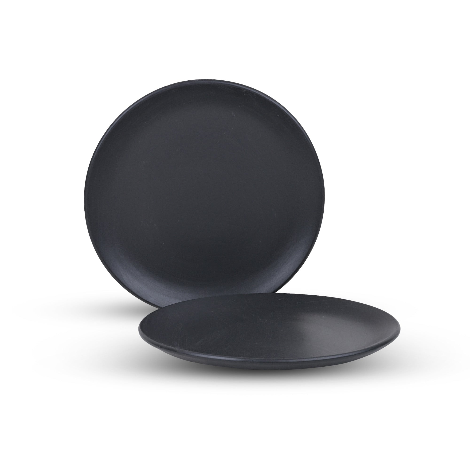 10.5 inch matte black ceramic dinner plate set

