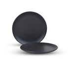 10.5 inch matte black ceramic dinner plate set


