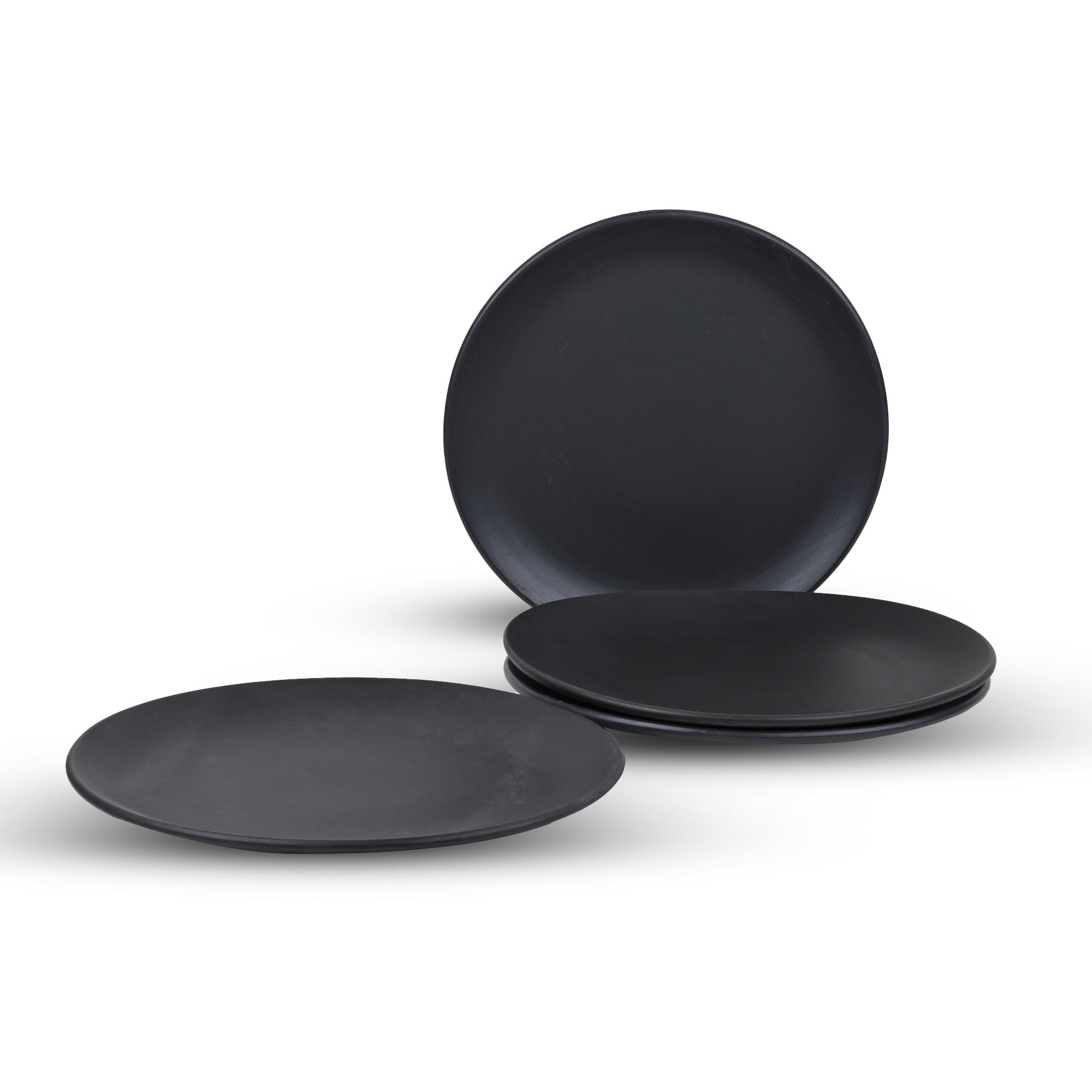 Matte black ceramic plates for everyday dining

