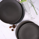 10.5 inch black ceramic dinner plates for serving meals

