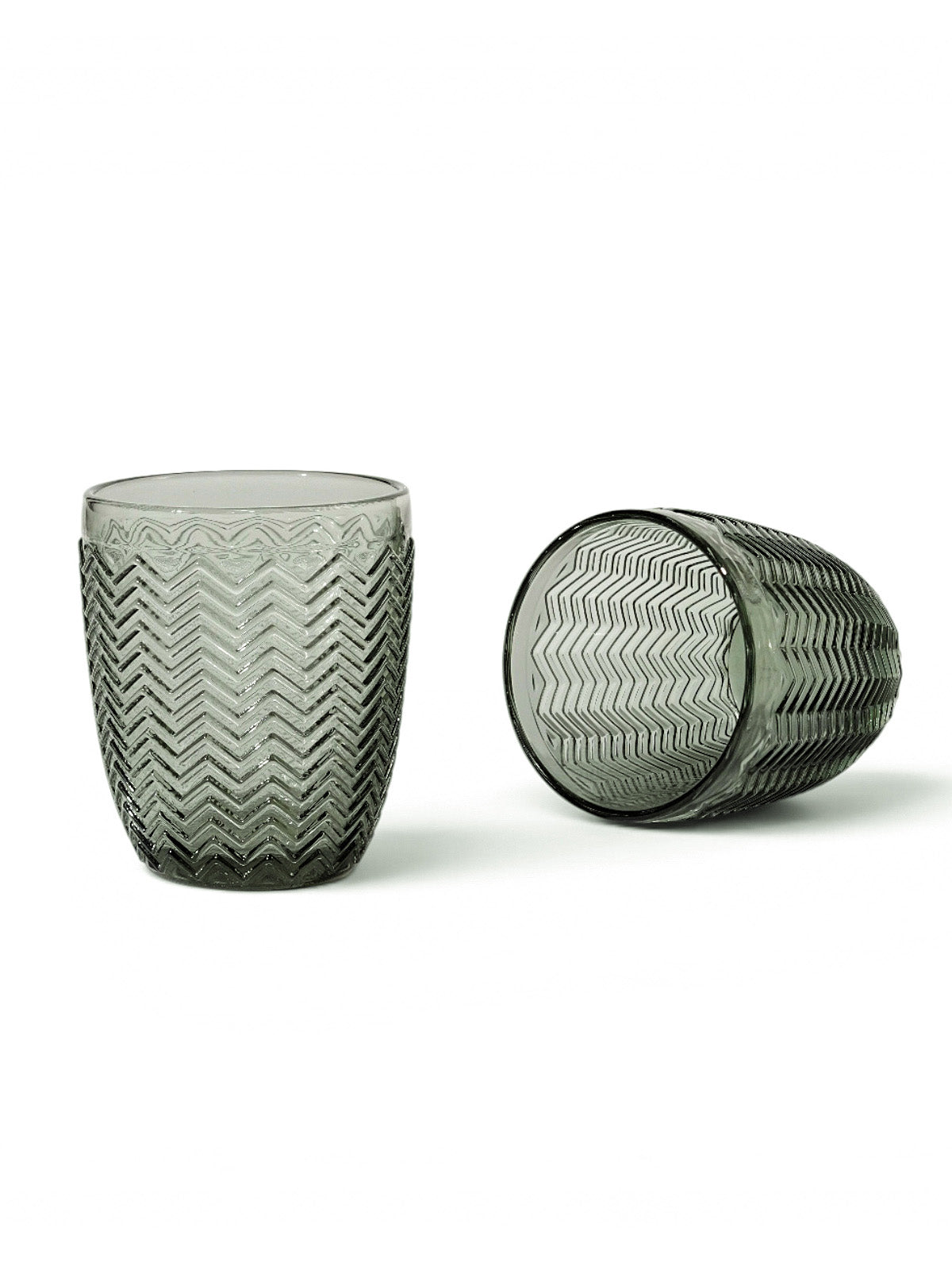 Meraki subtle embossed drinking glasses set of two

