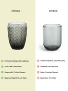 Elegant Meraki embossed glass set for everyday drinks