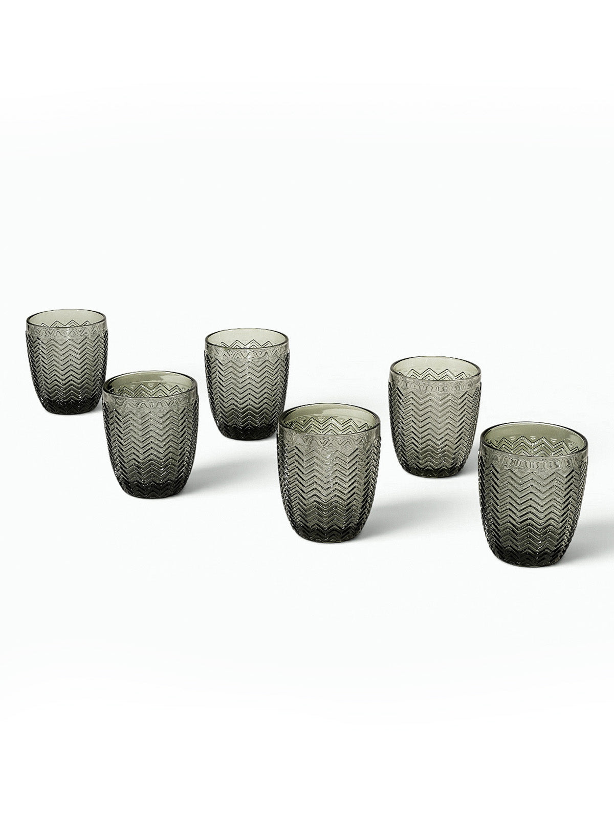 Meraki subtle embossed drinking glasses set of 6

