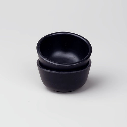 Black melamine serving bowls set of 2

