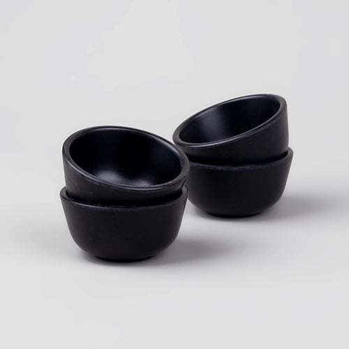Black melamine serving bowls set of 4

