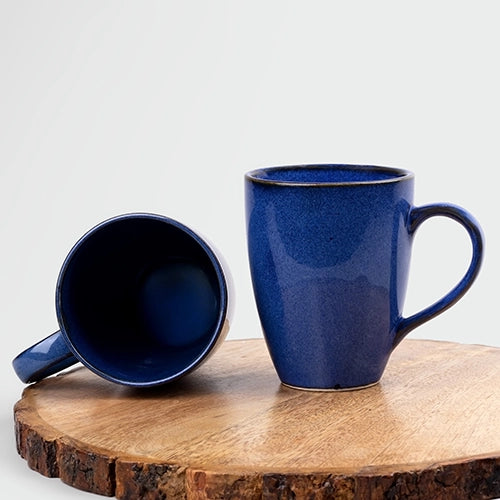 Midnight Sea Ceramic Coffee Mugs Showing Handle and Rim Details