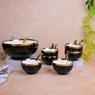 Midnight gold porcelain bowl set

