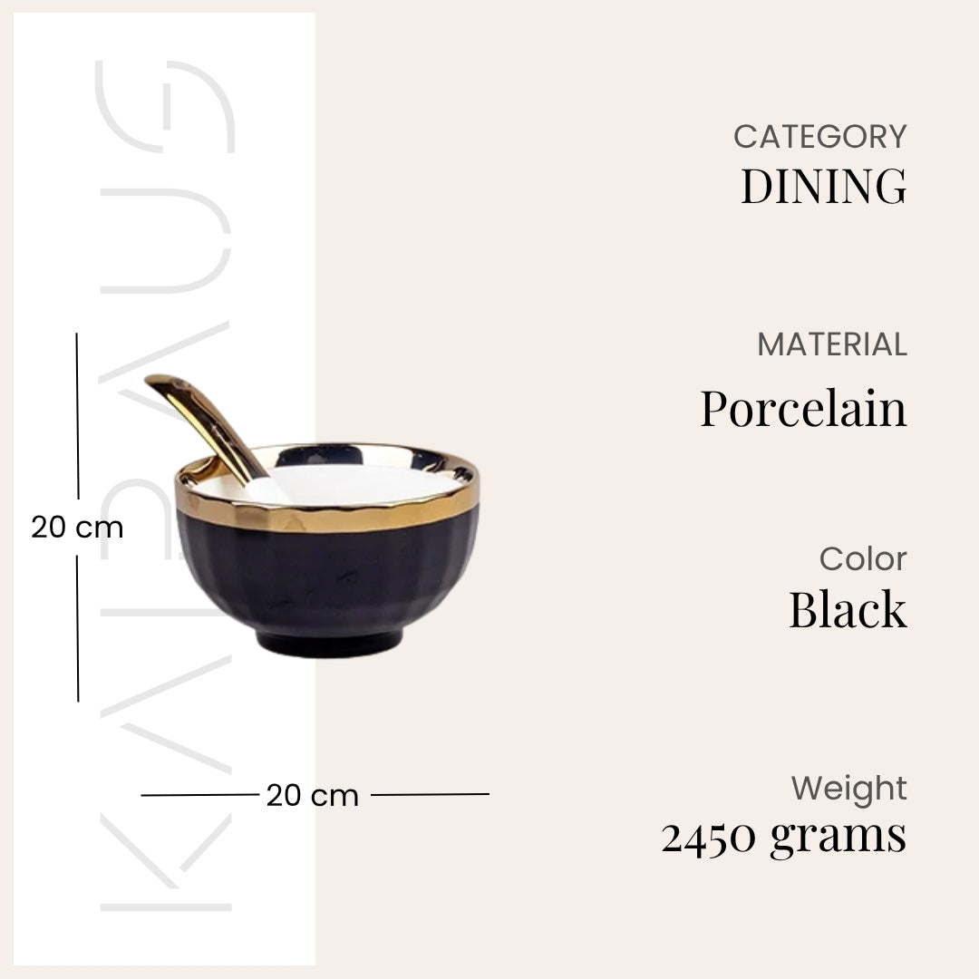 Decorative gold-accented porcelain bowl set

