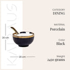 Decorative gold-accented porcelain bowl set

