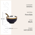 Stylish dark porcelain bowls for dining and serving

