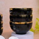 Refined midnight-toned porcelain serving bowls

