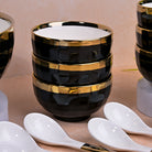 Luxurious porcelain bowls with midnight gold design

