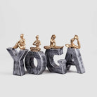 Yoga pose sign with inspirational decorative design

