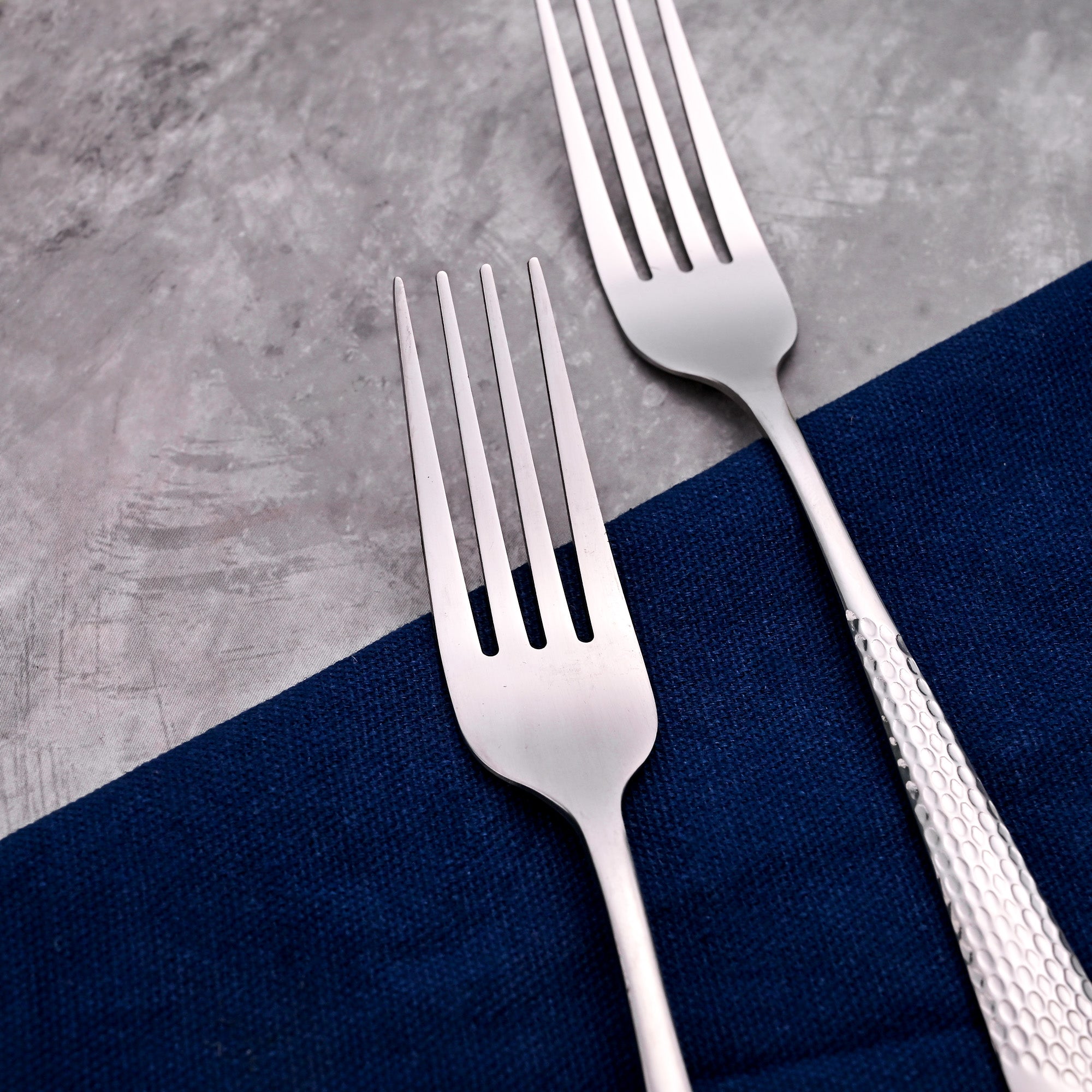 Set of 2 MiniGlow Silver Forks for Desserts and Snacks

