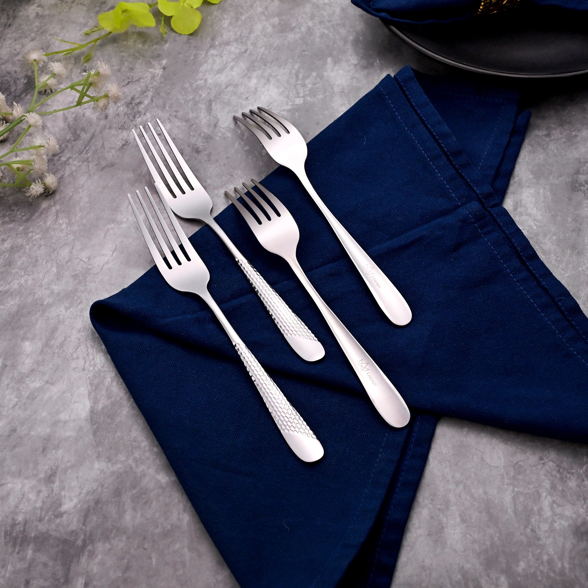 Elegant MiniGlow Silver Dessert Fork Set of 4 for Everyday Use

