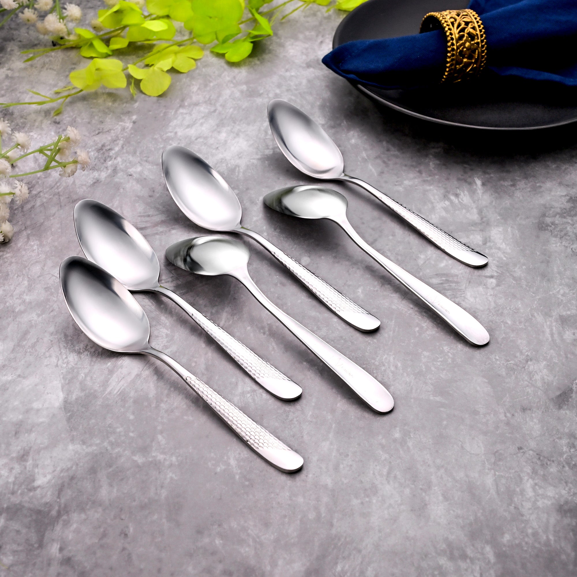 Mini Majestic Silver Stainless Steel Spoons – Premium Polished Finish Set of 6

