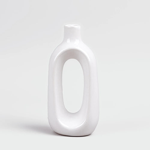 Elegant white hollow vase for contemporary home decor

