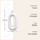 Decorative minimalist vase with a clean white finish


