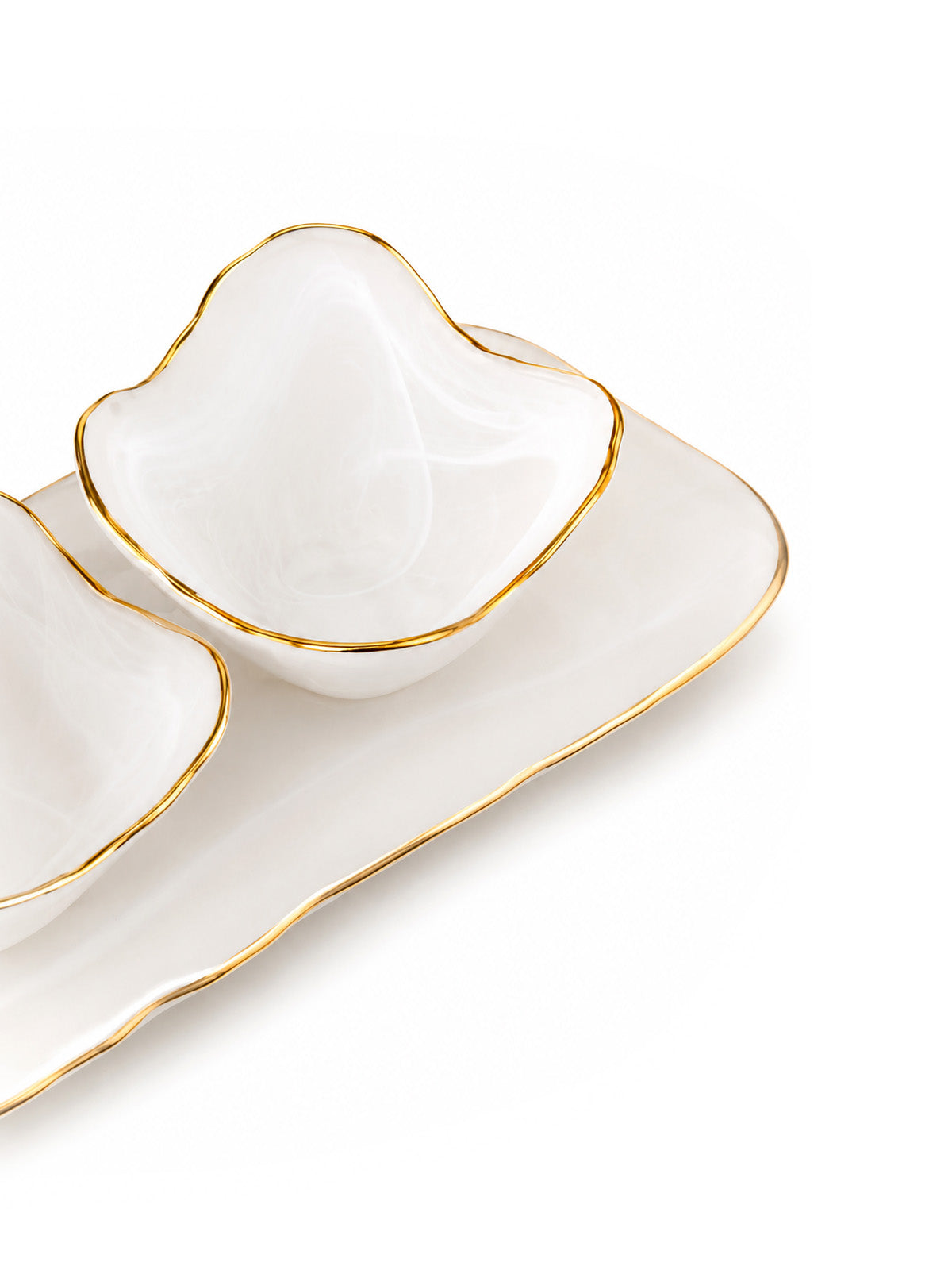 Monarch gold snack serving set


