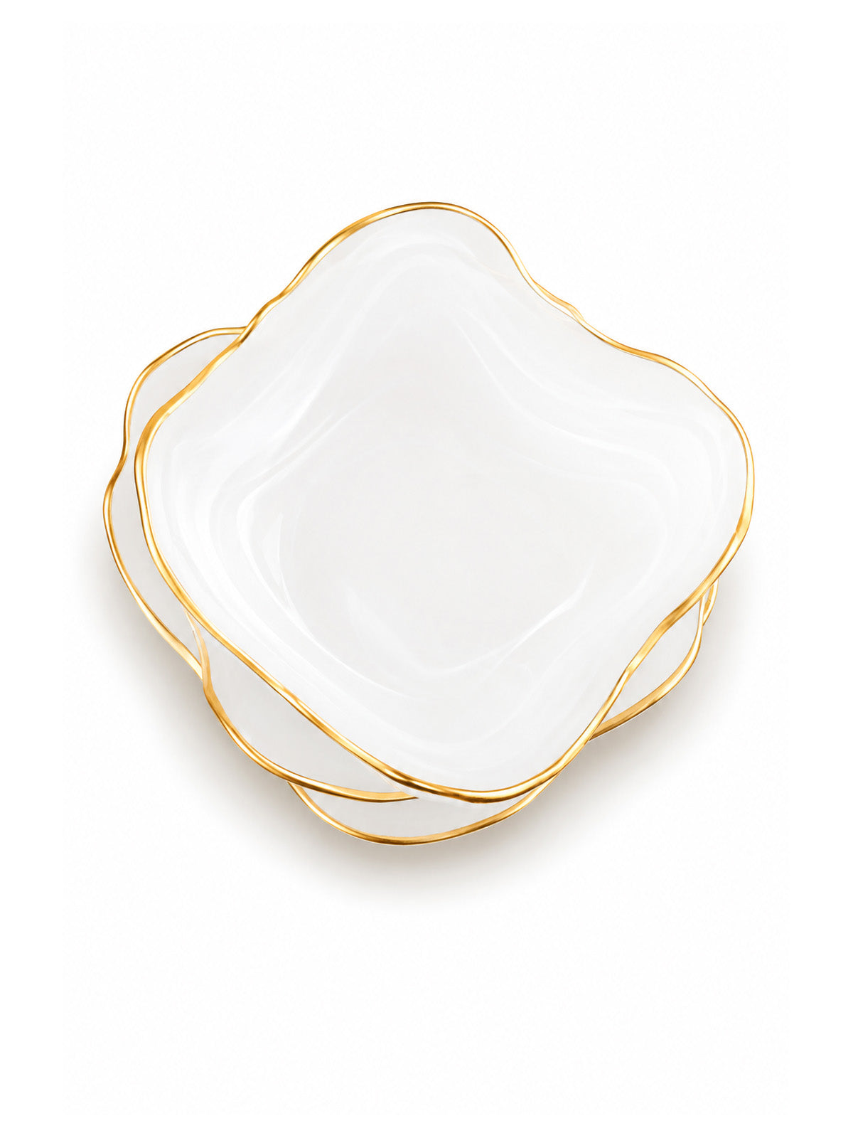 Luxury gold bowl and tray set

