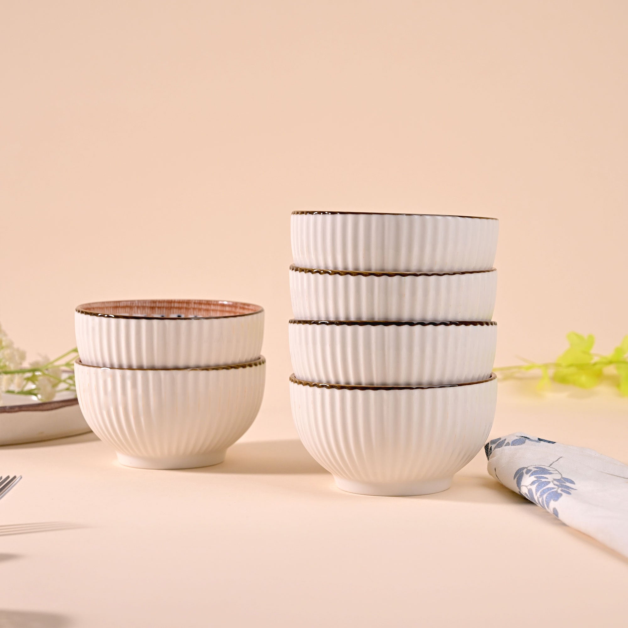 Monsoon Dreamscape decorative porcelain bowl set of six


