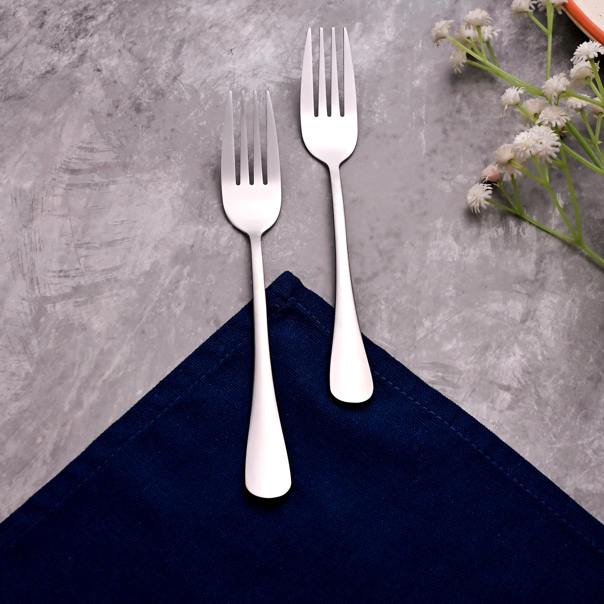 Moonlight Mini Forks Set of 2 – Elegant Silver Cutlery Collection

