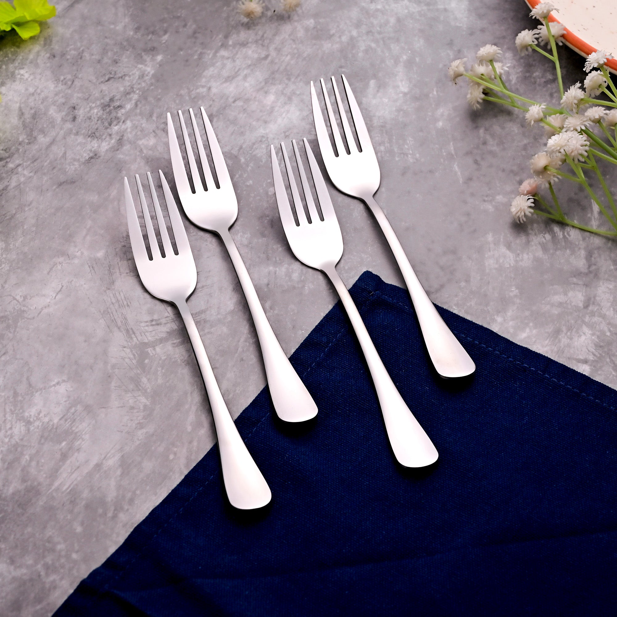 Moonlight Mini Forks Set of 4 – Elegant Silver Cutlery Collection

