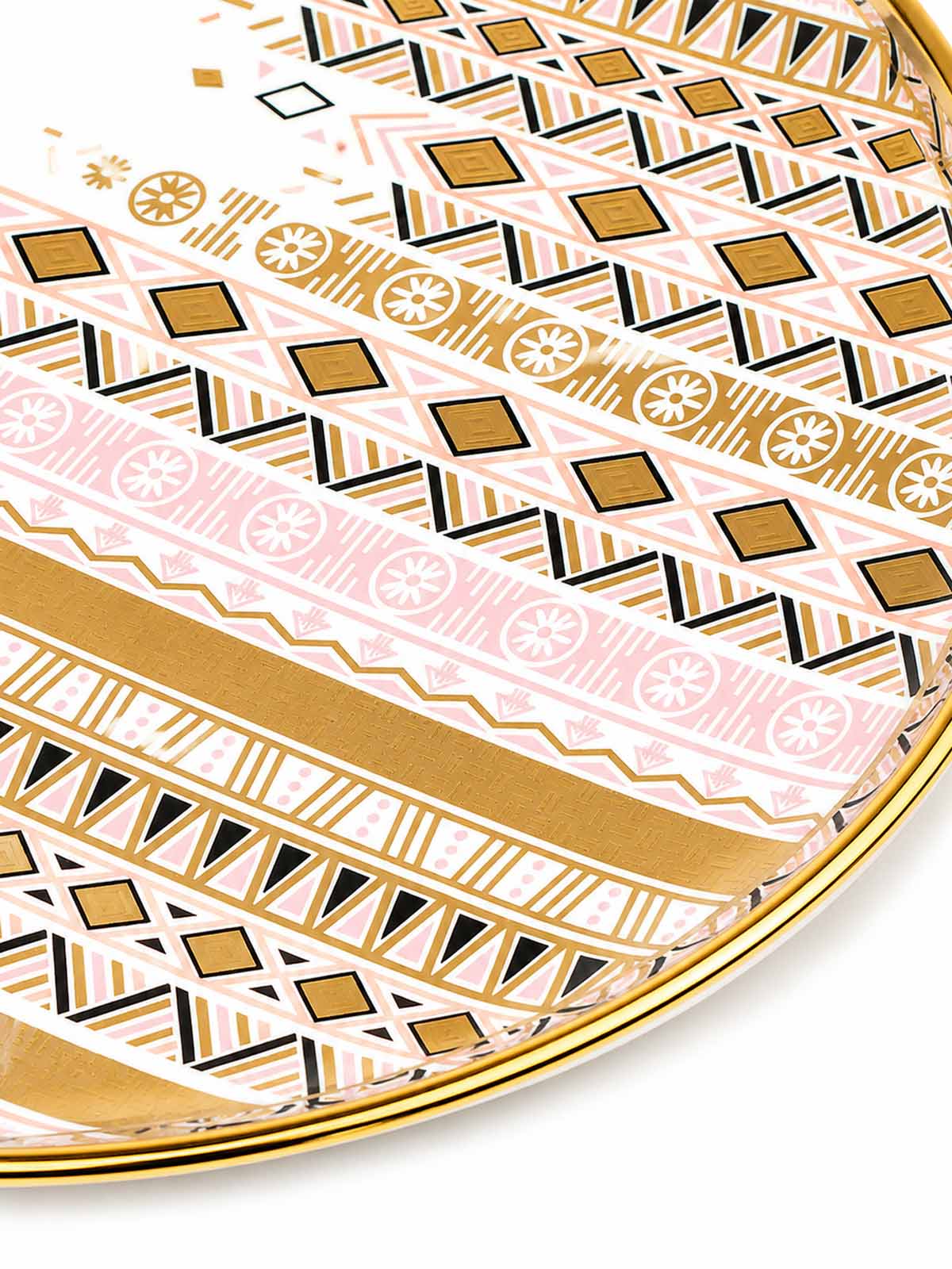 Mosaic-Royal decorative real gold serving stand

