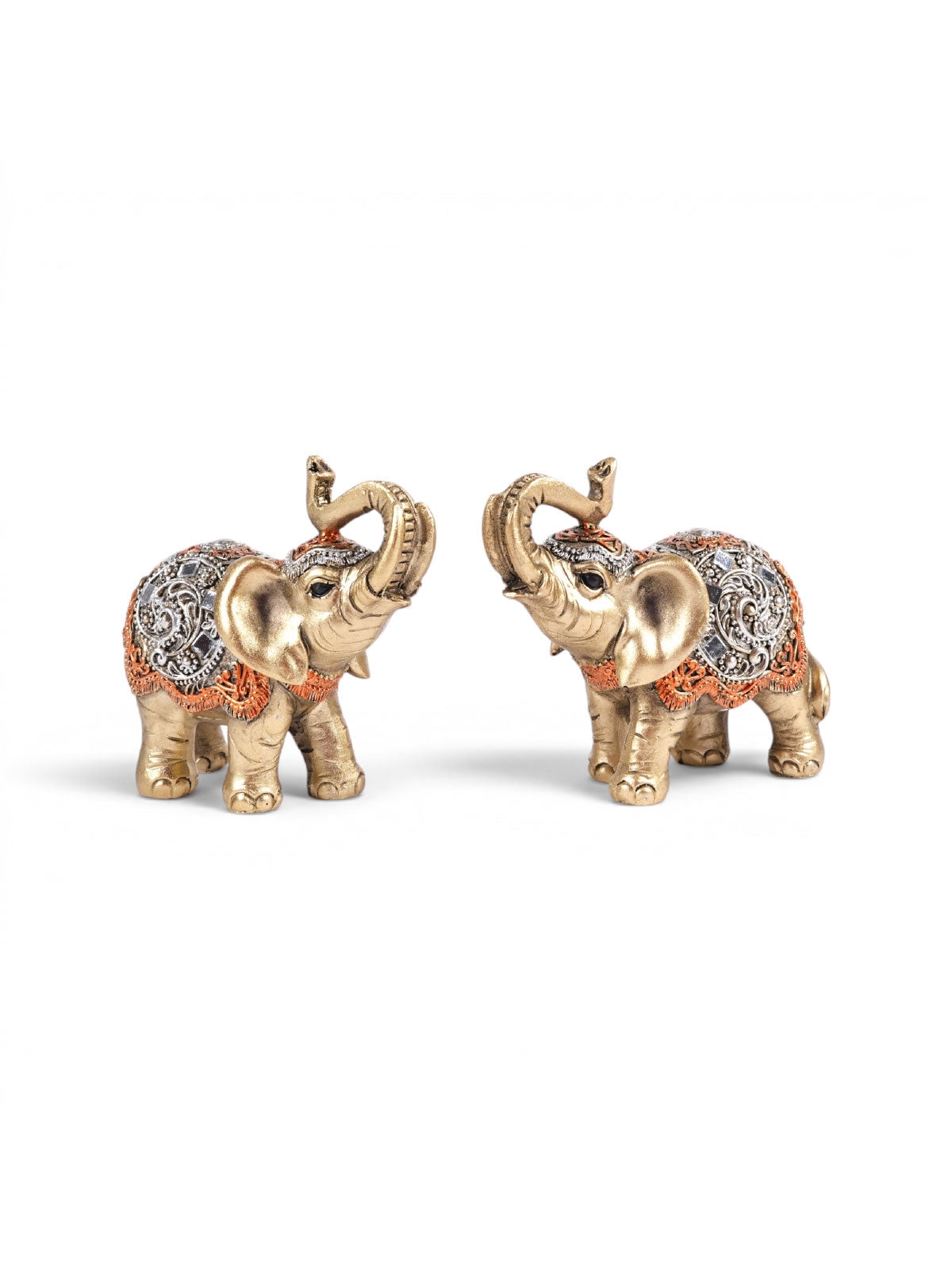Mudita set of 2 joyful elephant figurines for home decor

