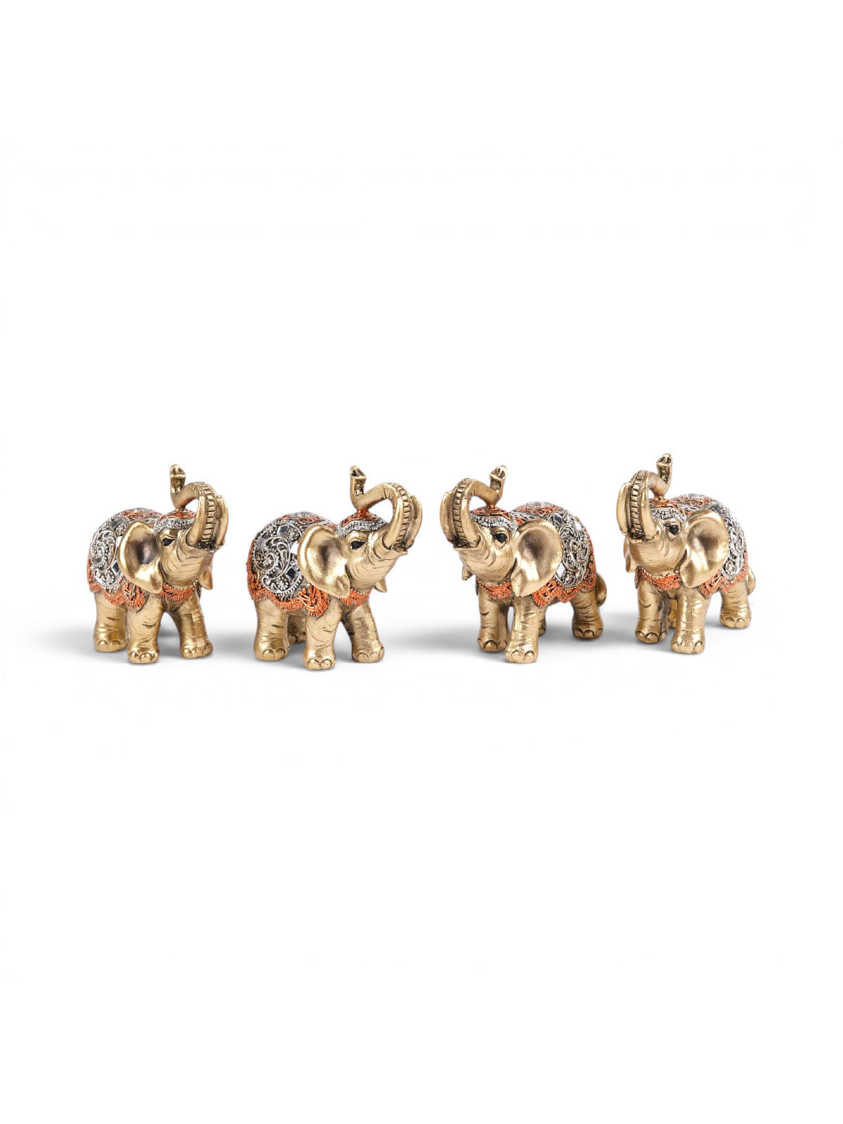 Decorative joyful elephants figurine pair by Mudita

