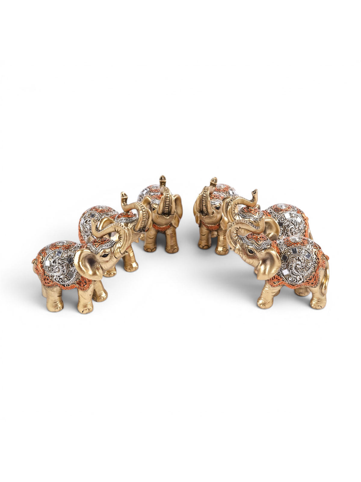 Artistic elephant figurines pair for home decoration by Mudita

