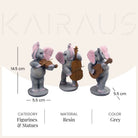 Musical Elephant Trio decorative statues for living room

