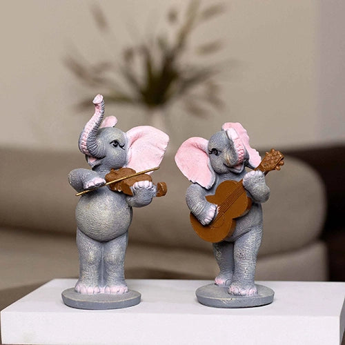 Elegant Musical Elephant Trio Statue for modern home interiors

