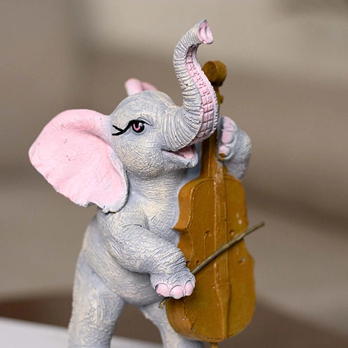 Contemporary Musical Elephant Trio sculpture set for interior decor

