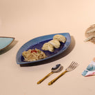 Elegant navy floral lace serving platter

