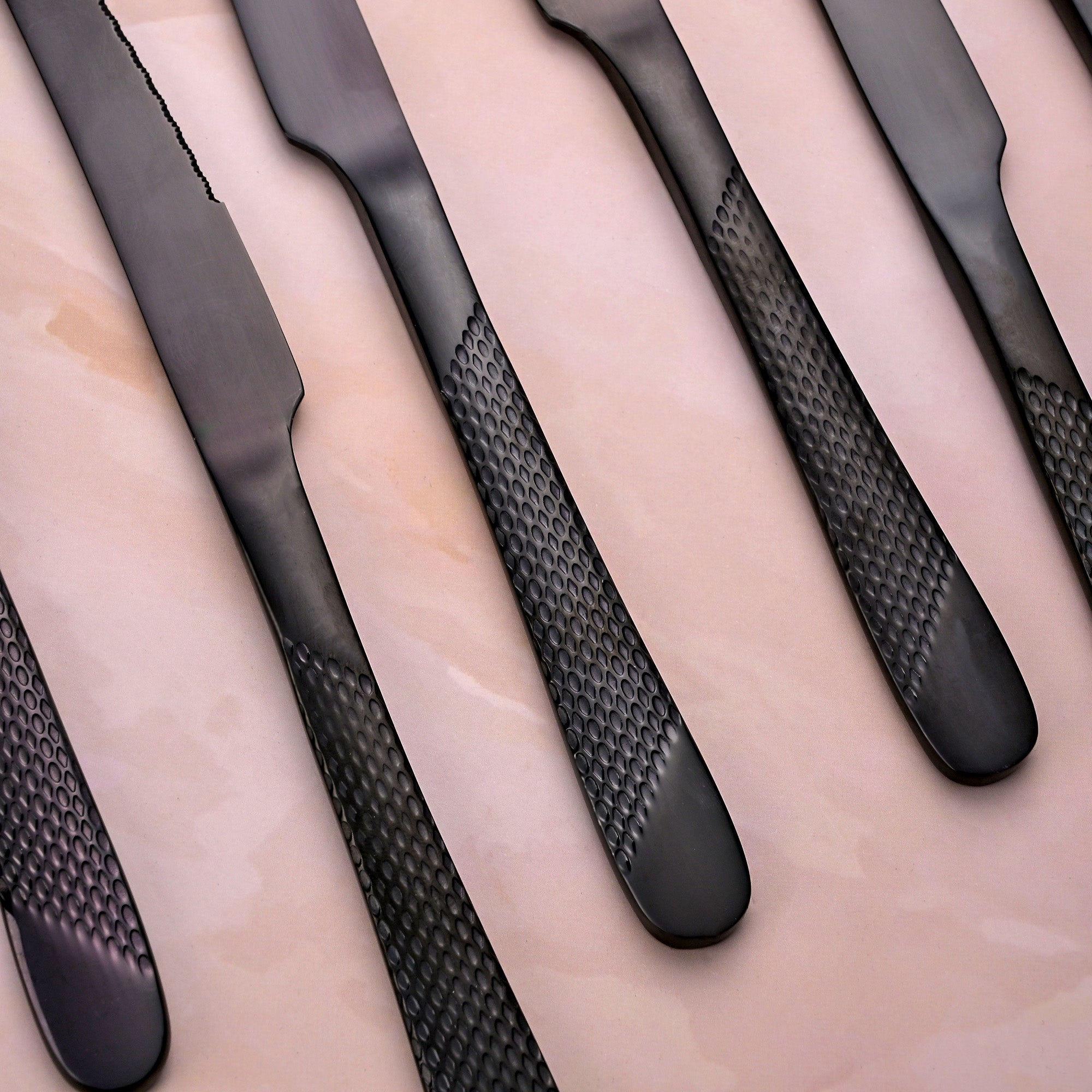 Nightfall Stainless Steel Black Knives Set of 6 for Everyday Dining

