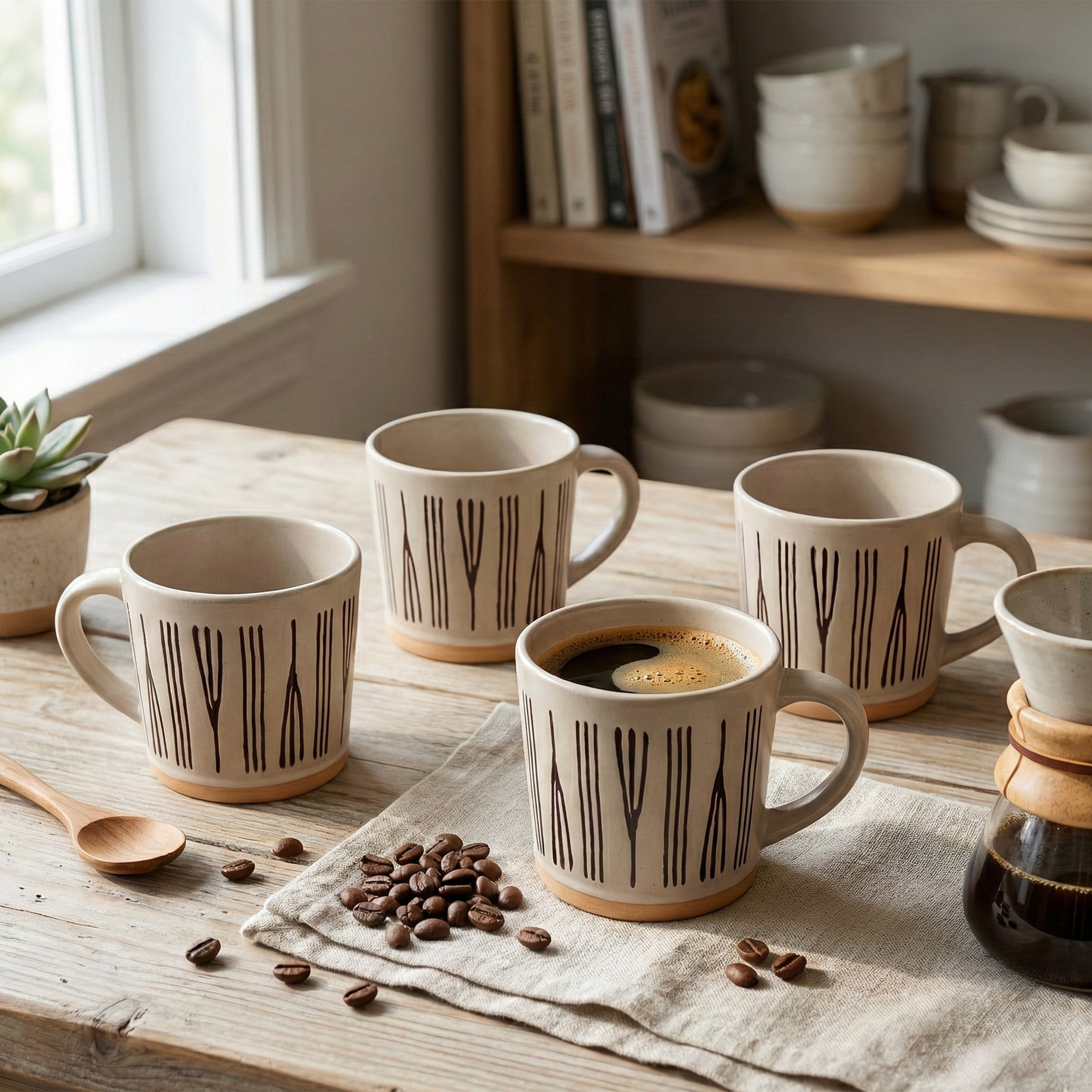 Nordic-Designed Ceramic Coffee Mug Set of 4

