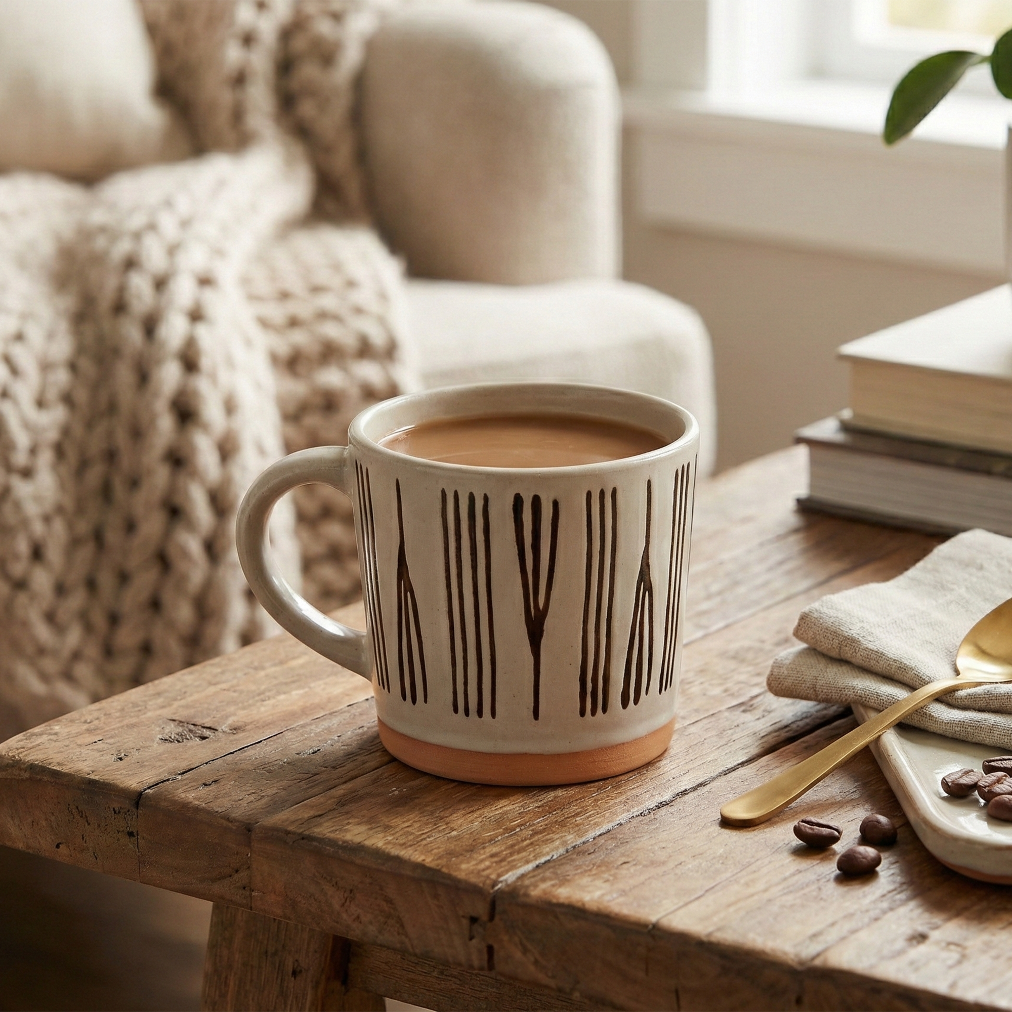 Set of 4 Nordic ceramic mugs

