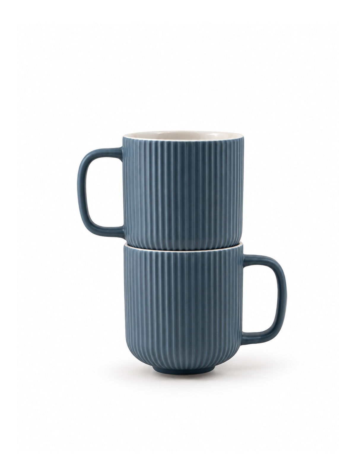 Oceanic Ribbed coffee mugs with textured design

