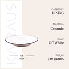 9.5 inch off-white and black ceramic plate set

