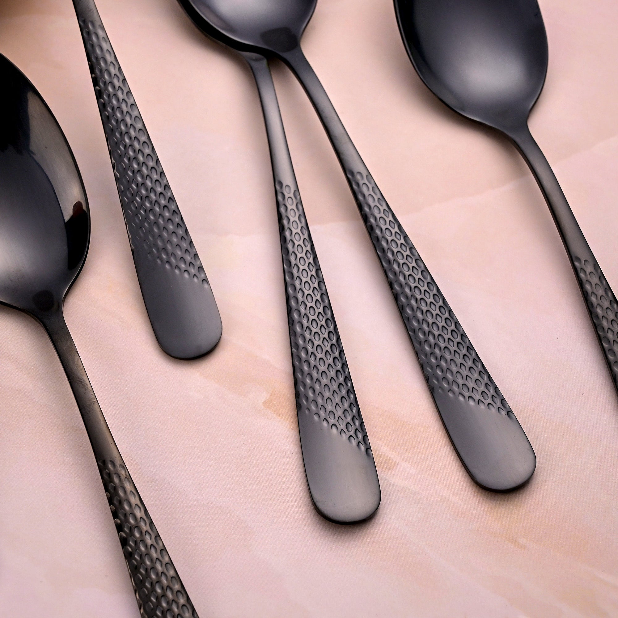 Elegant Black Stainless Steel Spoons for Stylish Table Settings

