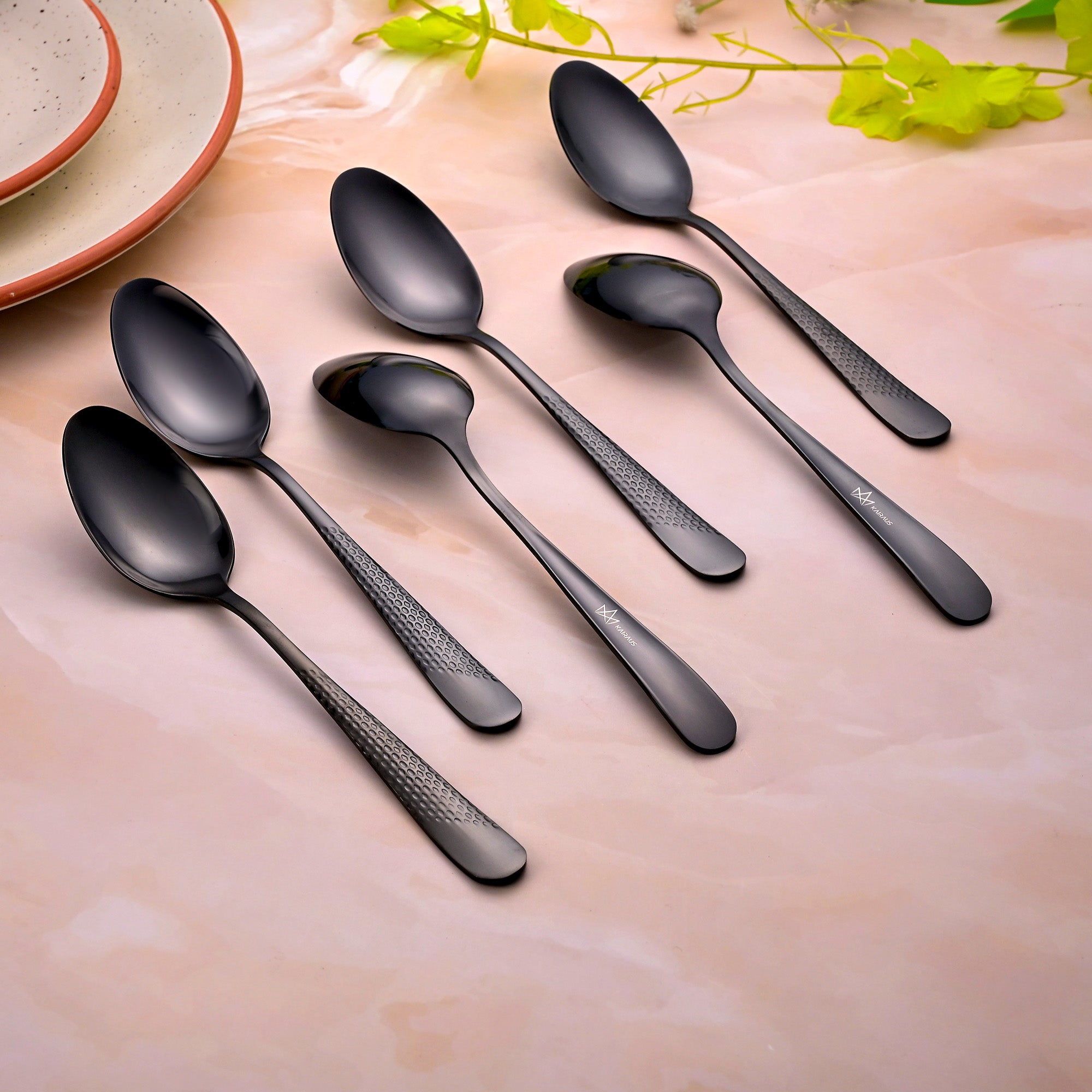 Onyx Black Spoons for Serving Desserts, Snacks, and Meals

