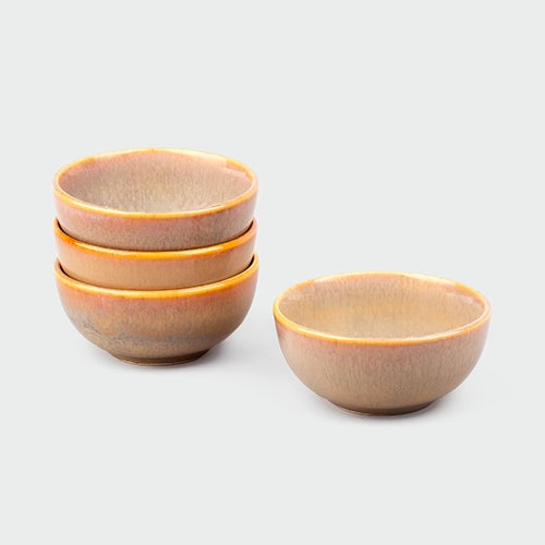 Opulent Italian glazed ceramic bowl set of 4


