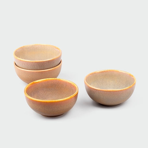 Set of four Italian glazed ceramic bowls

