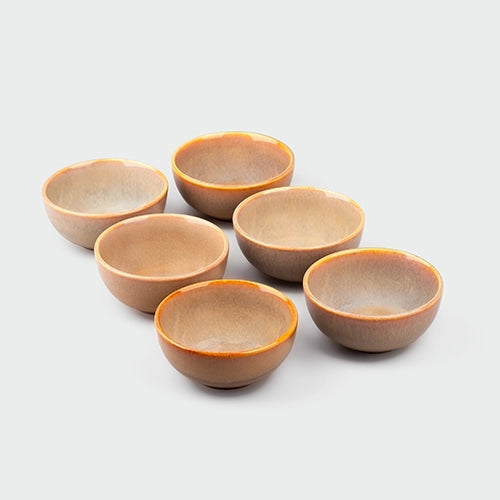 Opulent Italian glazed ceramic bowl set of 6

