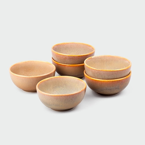 Set of six Italian glazed ceramic bowls

