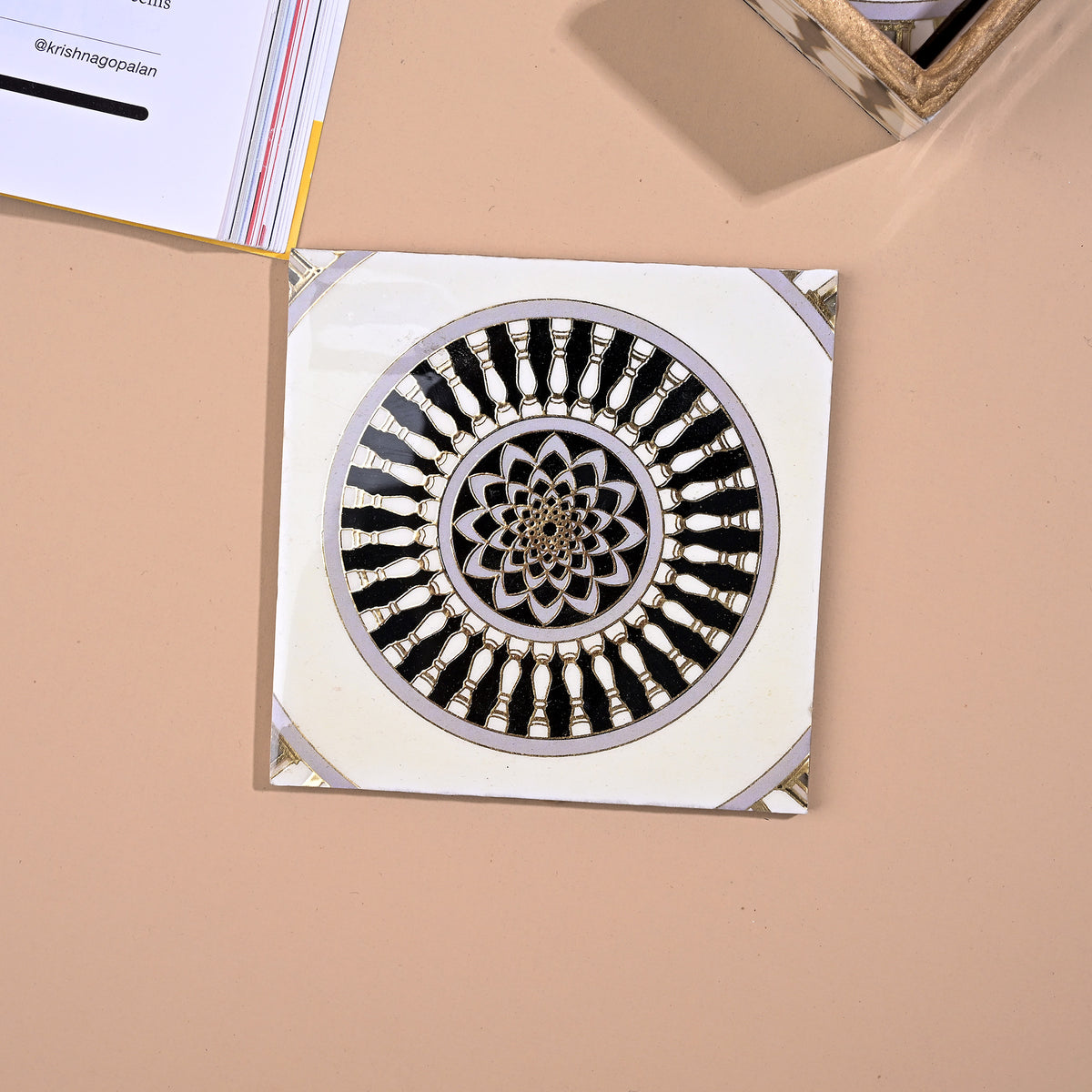Elegant Mandala wooden coaster set for home

